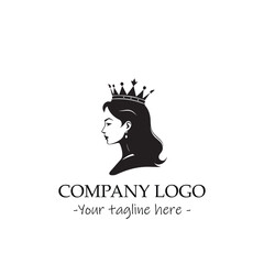 a Queen silhouette black and white illustration for logo company vector image