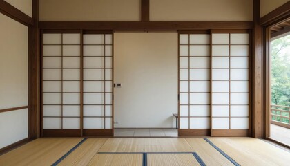 empty room with wooden door