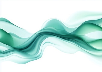 Fototapeta premium Watercolor teal and blue-green clip art with soft brush strokes on white background