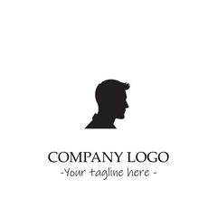 a Man silhouette black and white illustration for logo company vector image