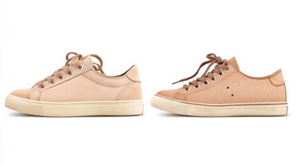 Pastel Toned Shoes on White Background for Repair Graphic