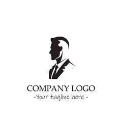 a Man silhouette black and white illustration for logo company vector image