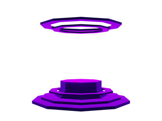 3D purple geometric product podium