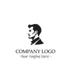 a Man silhouette black and white illustration for logo company vector image