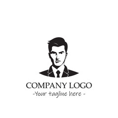 a Man silhouette black and white illustration for logo company vector image