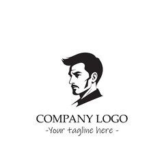 a Man silhouette black and white illustration for logo company vector image