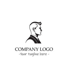 a Man silhouette black and white illustration for logo company vector image