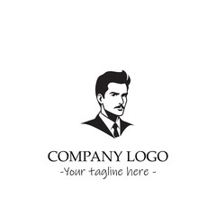 a Man silhouette black and white illustration for logo company vector image