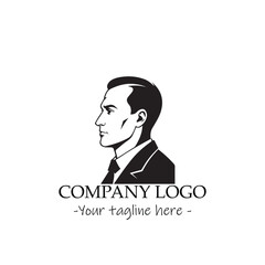 a Man silhouette black and white illustration for logo company vector image