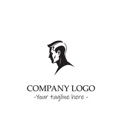 a Man silhouette black and white illustration for logo company vector image