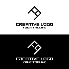 creative letter logo fq design vector