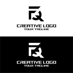 creative letter logo fq design vector