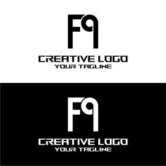 creative letter logo fq design vector