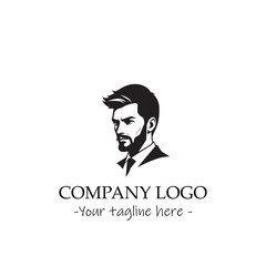a Man silhouette black and white illustration for logo company vector image
