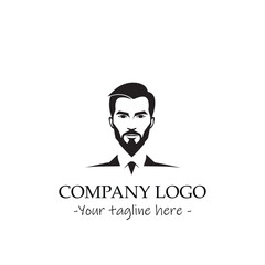 a Man silhouette black and white illustration for logo company vector image