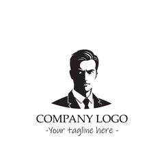 a Man silhouette black and white illustration for logo company vector image