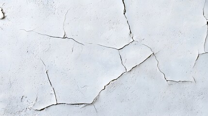 Obraz premium Cracked White Wall Texture Distressed Plaster Surface Aged Paint Background