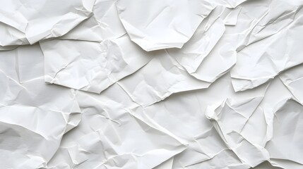 Obraz premium Abstract Texture of Crumpled White Paper Background Wrinkled Surface Design