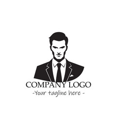 a Man silhouette black and white illustration for logo company vector image