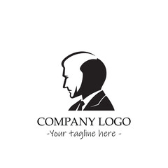 a Man silhouette black and white illustration for logo company vector image