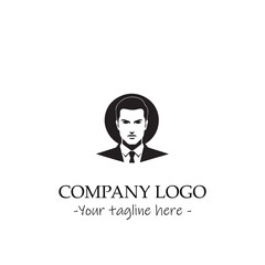 a Man silhouette black and white illustration for logo company vector image