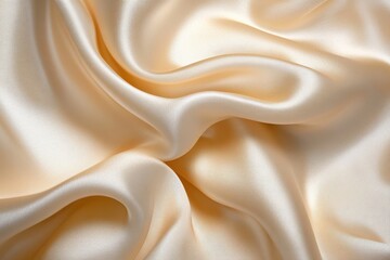 Obraz premium A close up of draped light peach colored silk fabric with soft folds and subtle highlights and shadows