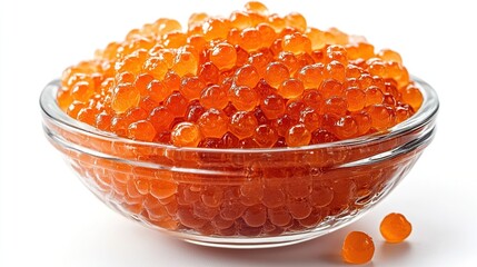 Fresh caviar in a glass bowl