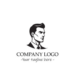 a Man silhouette black and white illustration for logo company vector image