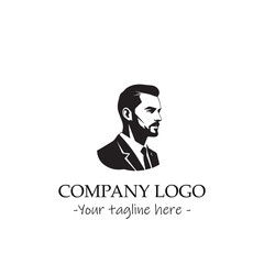 a Man silhouette black and white illustration for logo company vector image