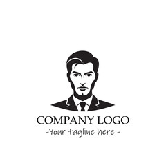a Man silhouette black and white illustration for logo company vector image
