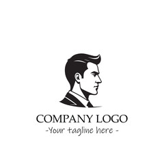 a Man silhouette black and white illustration for logo company vector image
