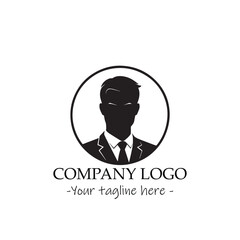 a Man silhouette black and white illustration for logo company vector image