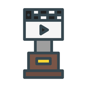 recommend clip art: director award. This is a vector single icon with a filled outline style. Suitable for any purpose, such as website design, mobile app design, logo design, pattern design, etc.