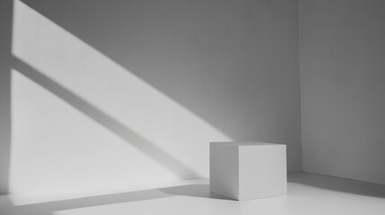 Fototapeta premium Minimalistic blank card on white surface, clean and simple design, conveying purity and focus. 
