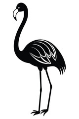 silhouette flamingo bird vector illustration clipart