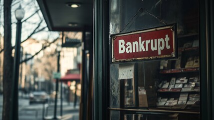 Obraz premium A struggling economy in one picture—a row of stores, one labeled 