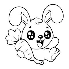 Bunny are happy to get carrots, for coloring