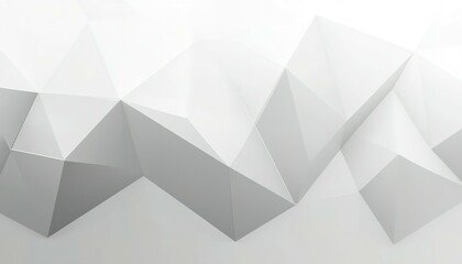 Abstract illustration of white and gray faceted geometric structures