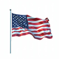 Obraz premium USA Flag 3D Icon, Mid-Air with Original Color Scheme.