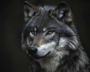Fototapeta premium Gray Wolf Portrait.