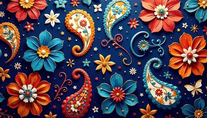 Subtle paisley motif, continuous and unified in design , paisley fabric, paisley wallpaper