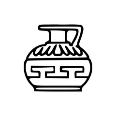 Greek vase outline vector