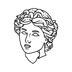 medusa head outline vector
