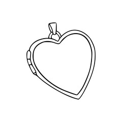 heart locket outline vector
