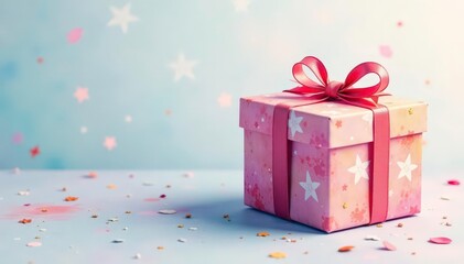 Subtle watercolor painted gift boxes, pastel colors, watercolor, decoration, present