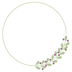 Circle Wreath Frame With Green Leaf Decoration