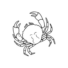 simple crab outline vector illustration