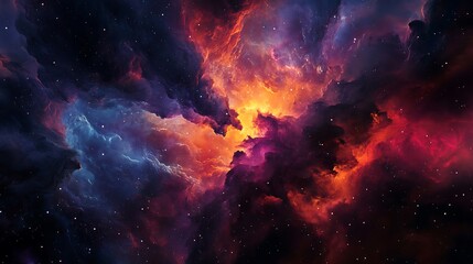 Fototapeta premium Fiery Nebula Abstract