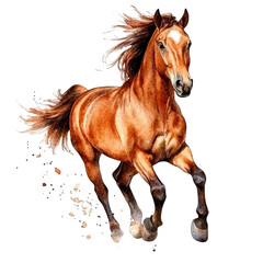 Obraz premium a dynamic illustration of a galloping horse showcasing its powerful physique and flowing mane capturing the grace and energy of the animal in motion