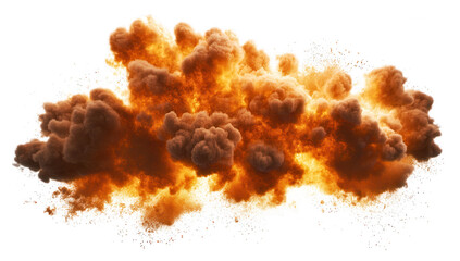explosive cloud of smoke and fire suggesting a dramatic event such as an explosion or a volcanic eruption often used in graphic design or media to convey intensity